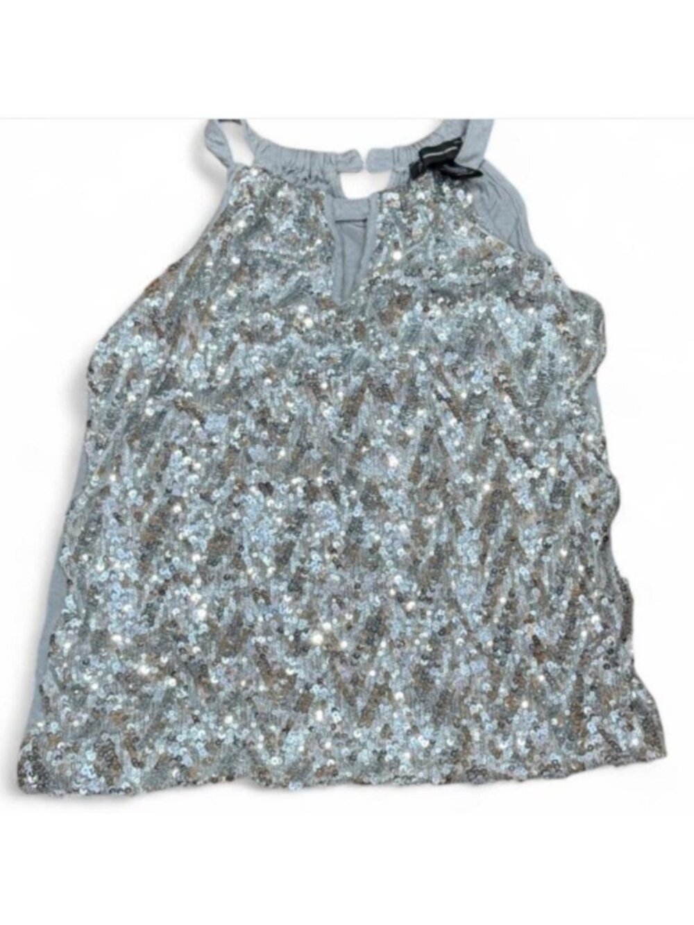 INC Grey & Silver Sequin Tank XS
